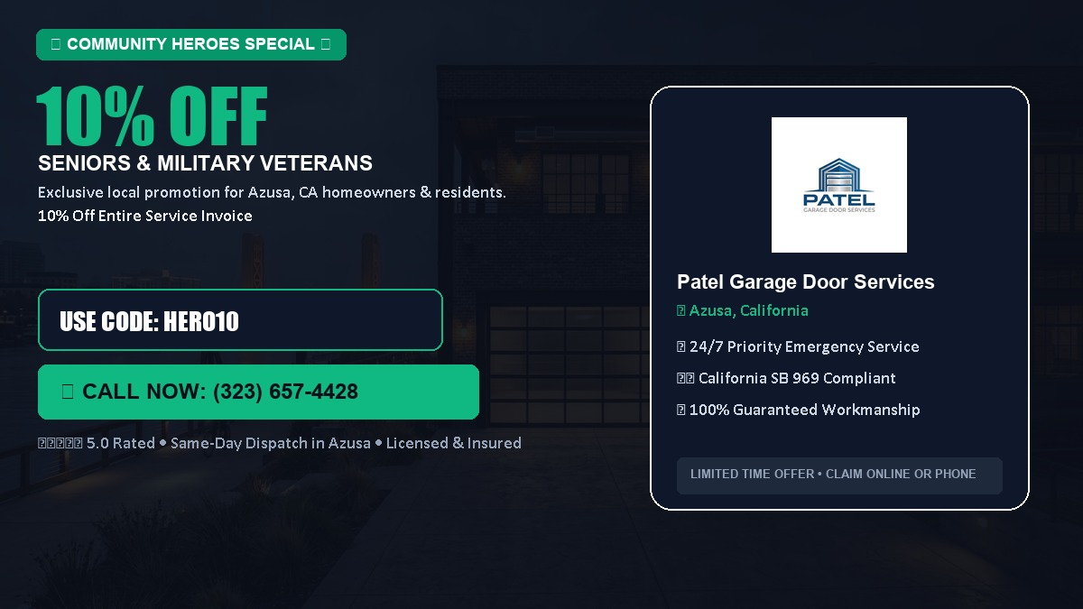 10% OFF Senior Citizens (65+) & Military / Veteran Community Discount in Azusa, CA