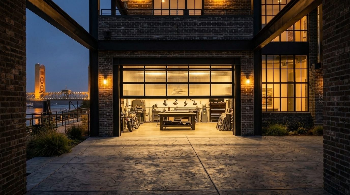Patel Garage Door Services Garage Door Gliding Open Revealing Warm Illuminated Interior